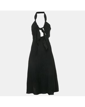 Sandro Crepe Tied Backless Dress - Black