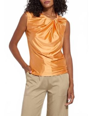 Lyssé Selene Twisted Shoulder Top - Orange