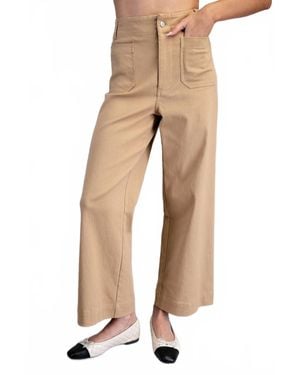 Eesome Soft Washed Wide Leg Pants - Natural