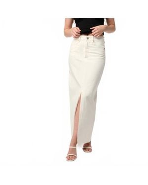 Blank NYC High Waist Denim Maxi Skirt - Natural