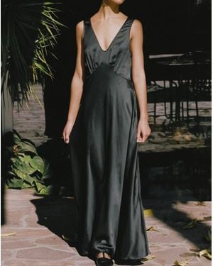 Ciao Lucia Reine Satin Maxi Dress - Black