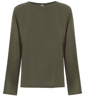 Q-WINS Silk Knit Sweater - Green