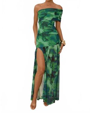 Runway Misaki One Shoulder Maxi Dress - Green