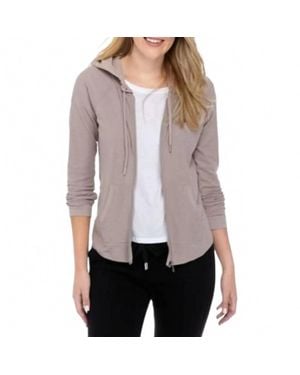 Calvin Klein Performance Ruched-Sleeve Zip Hoodie - Gray