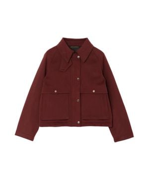 Moorer Atenea-Le Cropped Jacket Wood - Red
