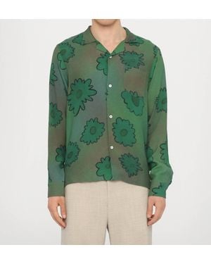 Bather Long Sleeve Camp Shirt - Green