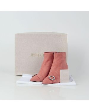 Jimmy Choo Size Hangover Suede Ankle Boots - Pink