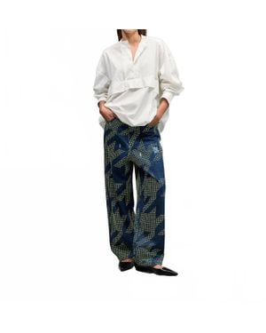Mes Demoiselles Canvas Relaxed Pants - Blue