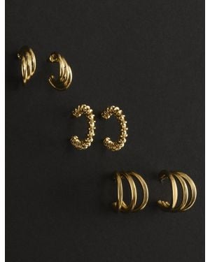 Lucky Brand Hoop Earrings Pack - Black