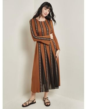 Misook Maxi A-Line Dress - Natural
