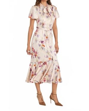 Cinq À Sept Iris Bouquet Willow Midi Dress - Pink