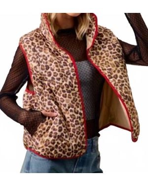 Bibi Cropped Puffer Vest - Red