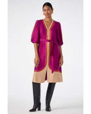 Trina Turk Linden Puff-Sleeve Dress - Pink
