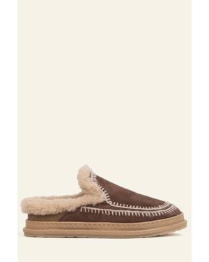 Laidbacklondon Jun Suede Slippers - Brown