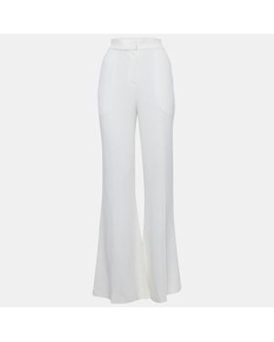 Elie Saab Crepe High-Rise Flared Pants - White