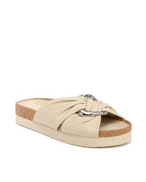 Vince Glo Leather Slide Sandal - Natural
