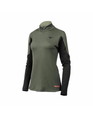 Mizuno Breath Thermo Half Zip Top - Green