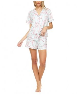 Flora Nikrooz Printed Pajama Shorts Set - White