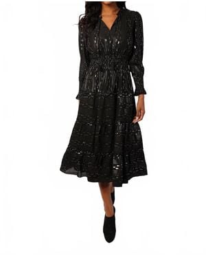 Sail To Sable Smocked Waist Midi Dress - Black