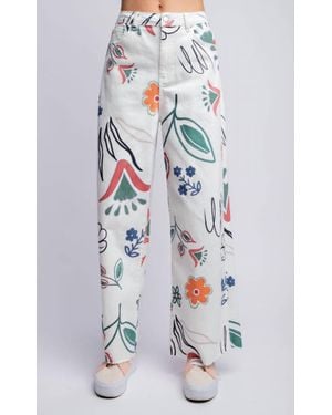 Easel Graffiti Heaven Pant - White