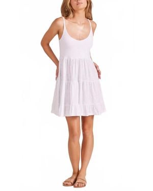 Bobi Tiered Mini Tank Dress - White