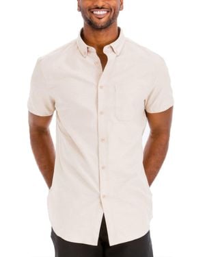 TRUEDAMES Casual Short Sleeve Solid Shirts - White