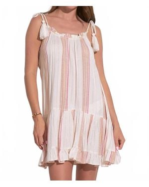 Elan Tiered Tie Strap Mini Cover-Up Dress - Pink