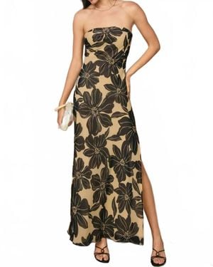 Dress Forum Midnight Bloom Strapless Maxi Dress - Green