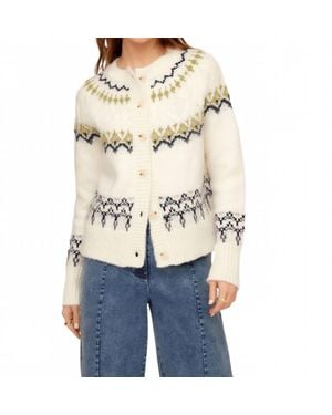 Fifteen Twenty Astrid Fair Isle Cardigan Sweater - Natural