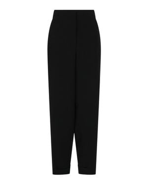 Ferragamo Cuffed Wide-Leg Pants - Black