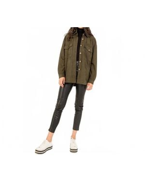 Thml Suede Button Up Jacket - Green