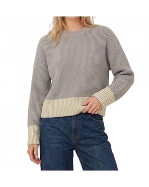 525 America Sienna Stripe Rib Sweater - Gray