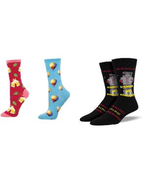 Socksmith Hoppier Together & Hot Air & Danger Will Robinson Socks - Black