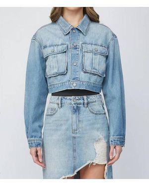 Hidden Jeans Cropped Cargo Jacket - Blue