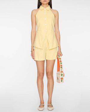 Veronica Beard Orlinda Colared Vest - Yellow