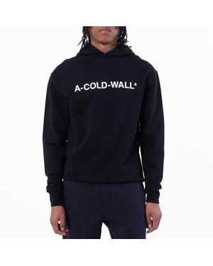 A_COLD_WALL* A Cold Wall Essential Logo Cotton Hoodie - Blue