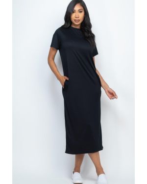 TRUEDAMES Side Pocket Tee Dress - Blue
