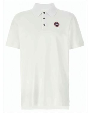 Canada Goose Short-Sleeve Polo Shirt With Traditional Collar - White
