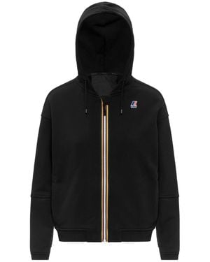 K-Way Lara Poly Cotton Zip-Up Hoodie - Black