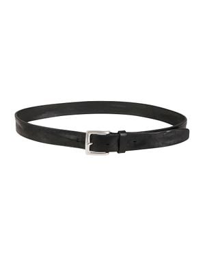 Orciani Sports Slim Embossed Calf Leather Belt - Black