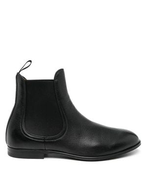 Bally Minimalist Elastic Panel Suede Ankle Boots - Black