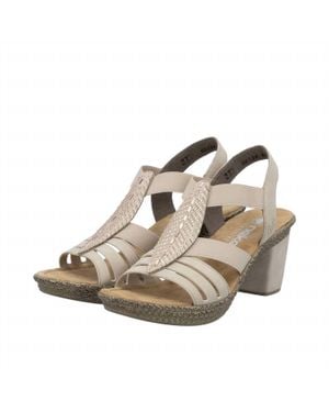 Remonte Rabea Rhinestone Leaf High Heel Sandal - Natural