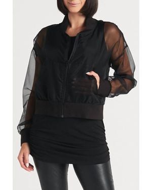 Planet By Lauren G. Organza Baseball Jacket - Black