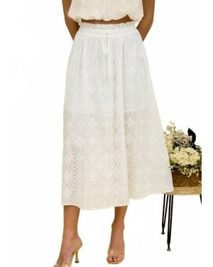 Blu Pepper Mimi Tiered Eyelet Skirt - White