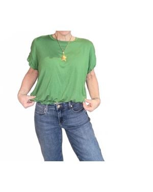 Kylie Paige Taylor Dolman Sleeve Crop Top - Green