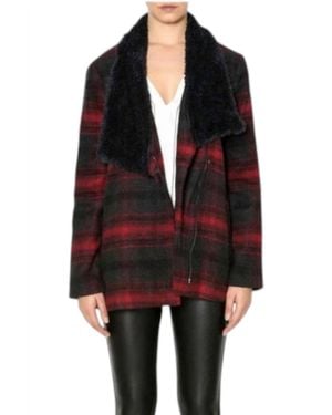 Jack BB Dakota Rydell Plaid Wubby Collar Jacket - Black