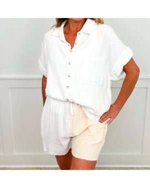 Bibi Completely Fabulous Knit High-Rise Shorts Set - White