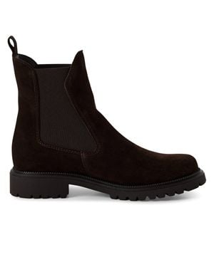 TMRS Tamaris Mocca Leather Classic High Chelsea Ankle Boots - Black