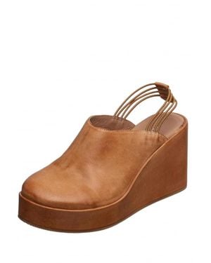 Antelope Brooks Leather Mules - Brown
