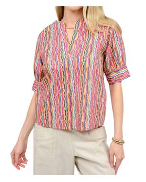 Ivy Jane Notched Front Shirt - Pink